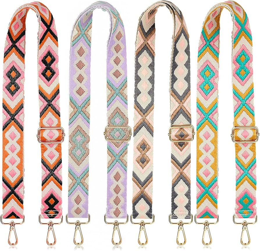 MIUSKATL 4 Pcs Adjustable Purse Straps, Colorful Purse Straps Replacement Crossbody Bag, Guitar S... | Amazon (US)