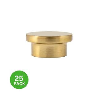 Sumner Street Home Hardware 25-Pack Ethan 1-5/8 in. (41 mm) Modern Satin Brass Round Oversized Ca... | The Home Depot