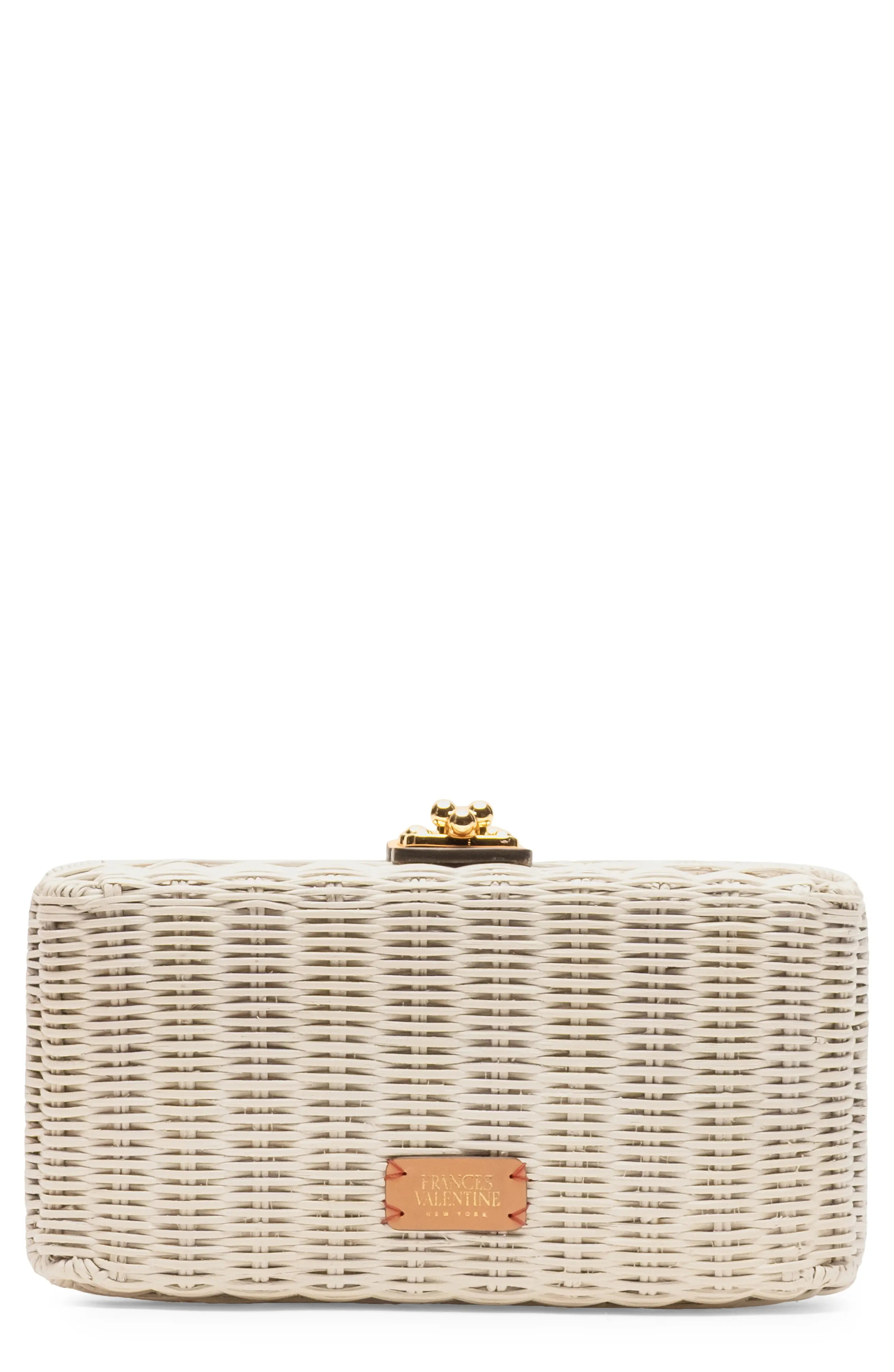 Frances Valentine Pepper Wicker Clutch in Green at Nordstrom | Nordstrom