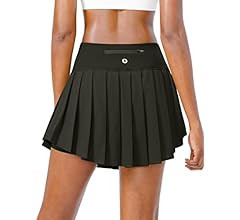 SANTINY Women's Pleated Tennis Skirt 4 Pockets High Waisted Skort with Shorts Athletic Golf Skort... | Amazon (US)