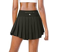 SANTINY Women's Pleated Tennis Skirt 4 Pockets High Waisted Skort with Shorts Athletic Golf Skort... | Amazon (US)