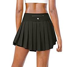 SANTINY Women's Pleated Tennis Skirt 4 Pockets High Waisted Skort with Shorts Athletic Golf Skort... | Amazon (US)