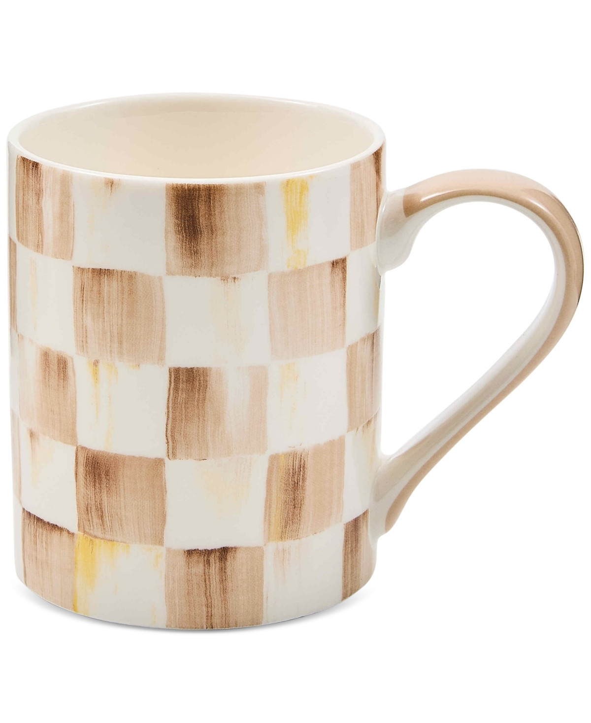 MacKenzie-Childs Mocha Check Porcelain Mug - Brown | Macy's
