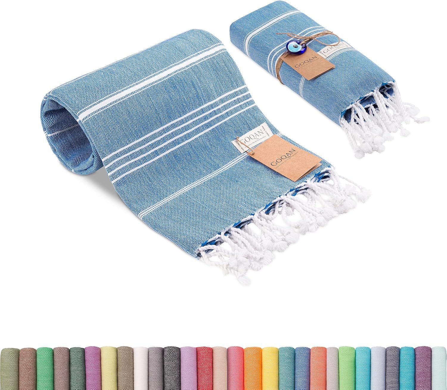 realgrandbazaar Lucky Turkish Beach Towel - 100% Cotton Turkish Towel - Pre Washed - No-Shrink - ... | Amazon (US)