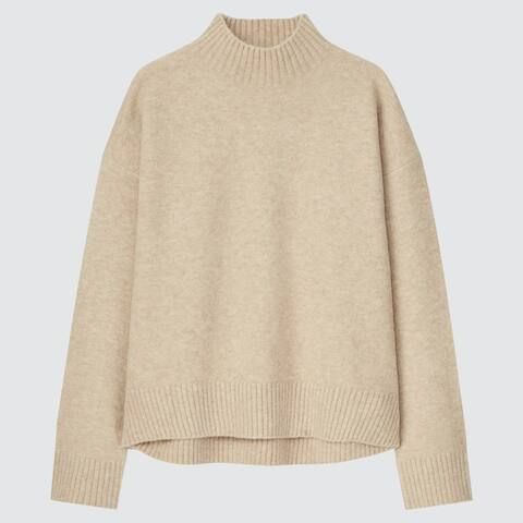 Women Soft Soufflé Yarn Mock Neck Jumper | UNIQLO (UK)