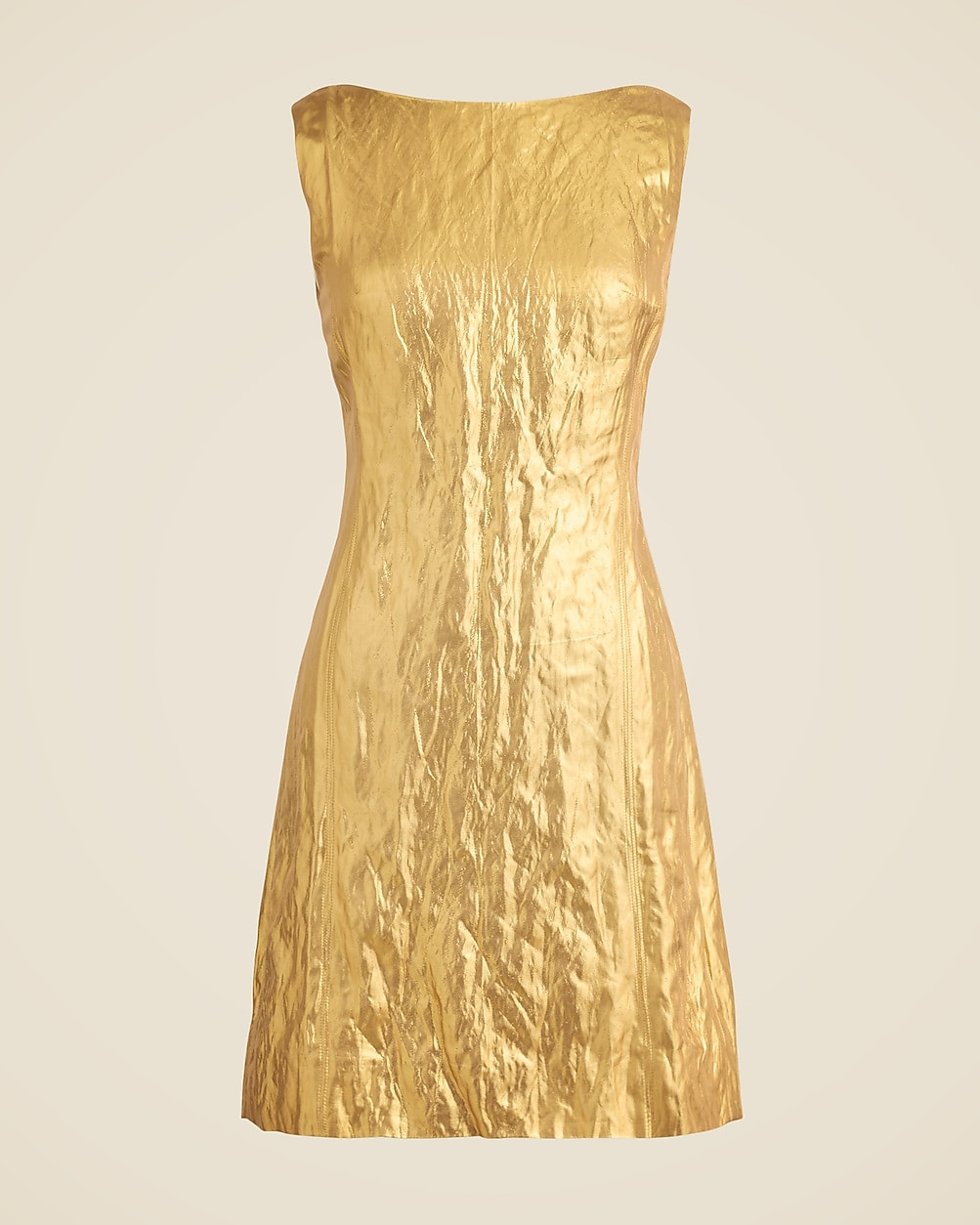 Collection scoopback mini dress in crinkle lamé | J. Crew US
