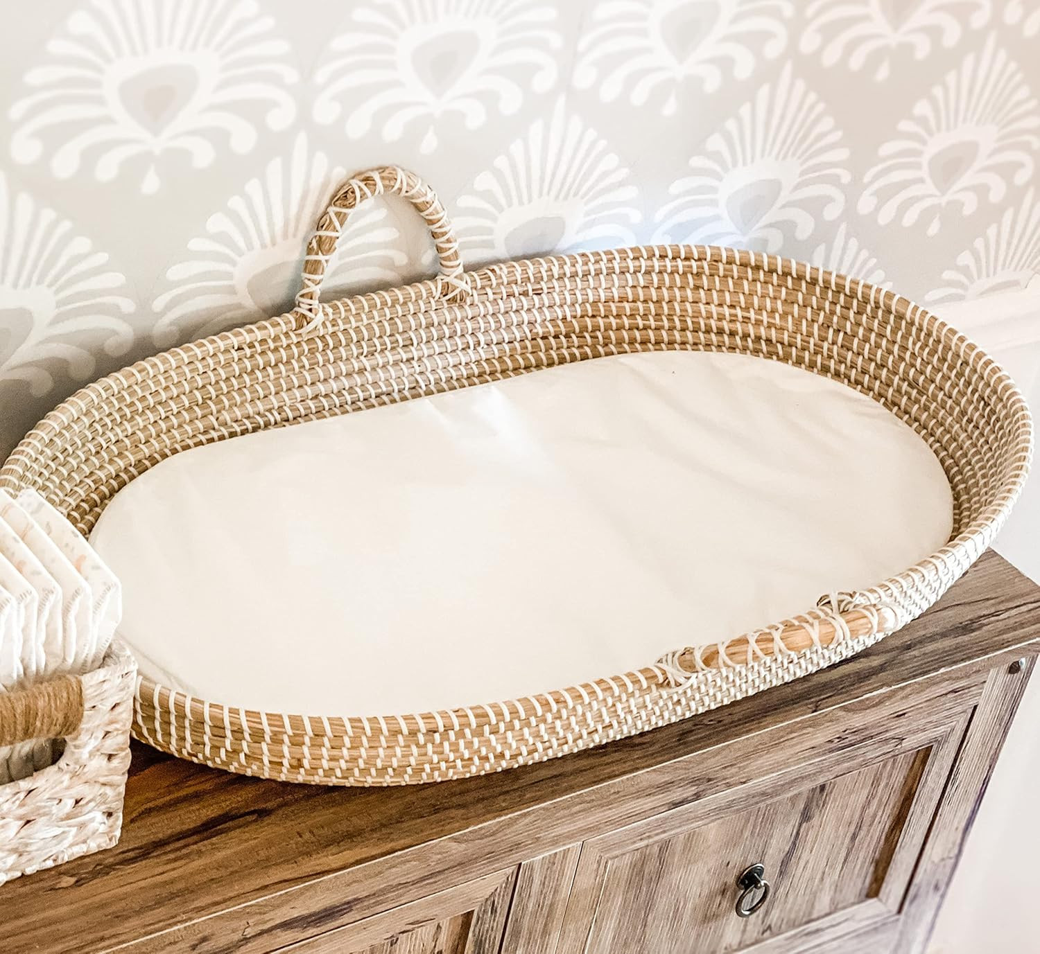 Seagrass Baby Changing Basket with Waterproof Pad | Portable Diaper Changing Topper for Dresser o... | Amazon (US)