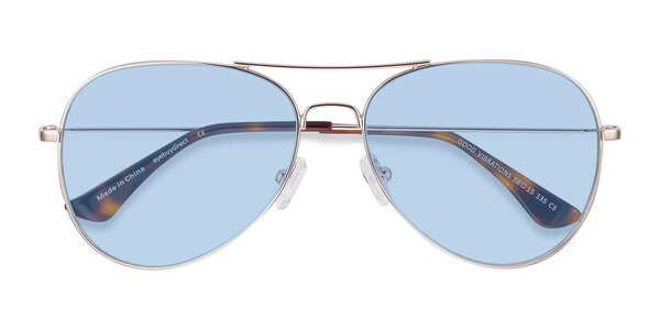 Good Vibrations - Aviator Gold Frame Prescription Sunglasses | EyeBuyDirect | EyeBuyDirect.com