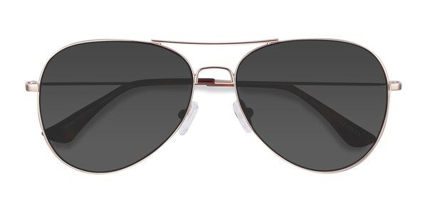 Good Vibrations - Aviator Gold Frame Prescription Sunglasses | EyeBuyDirect | EyeBuyDirect.com