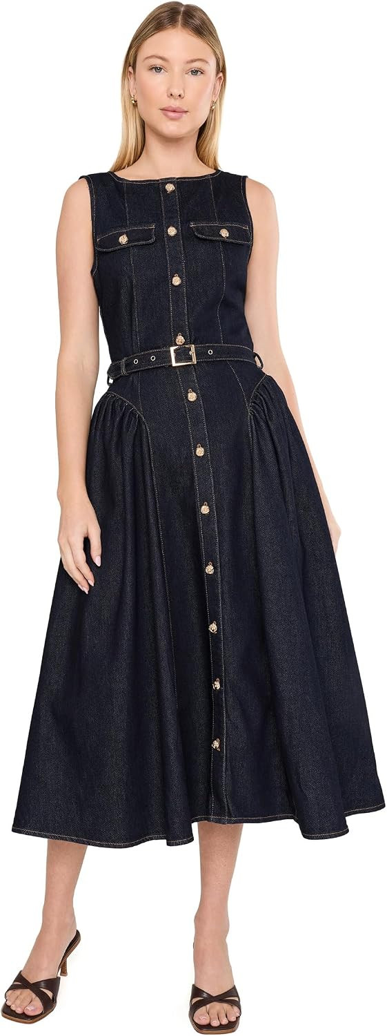Avec Les Filles Women's Sleeveless Denim Midi Dress | Amazon (US)
