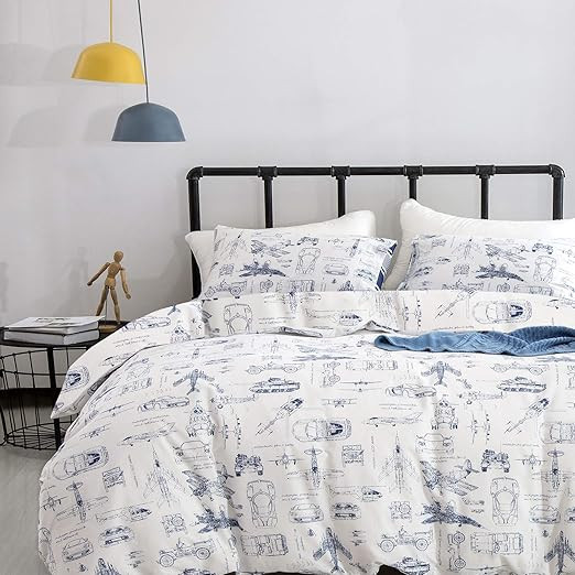 Wellboo Aircraft Comforter Sets Full Boys Kids Plane Cartoon Tank Bedding Comforters Cotton Toddl... | Amazon (US)