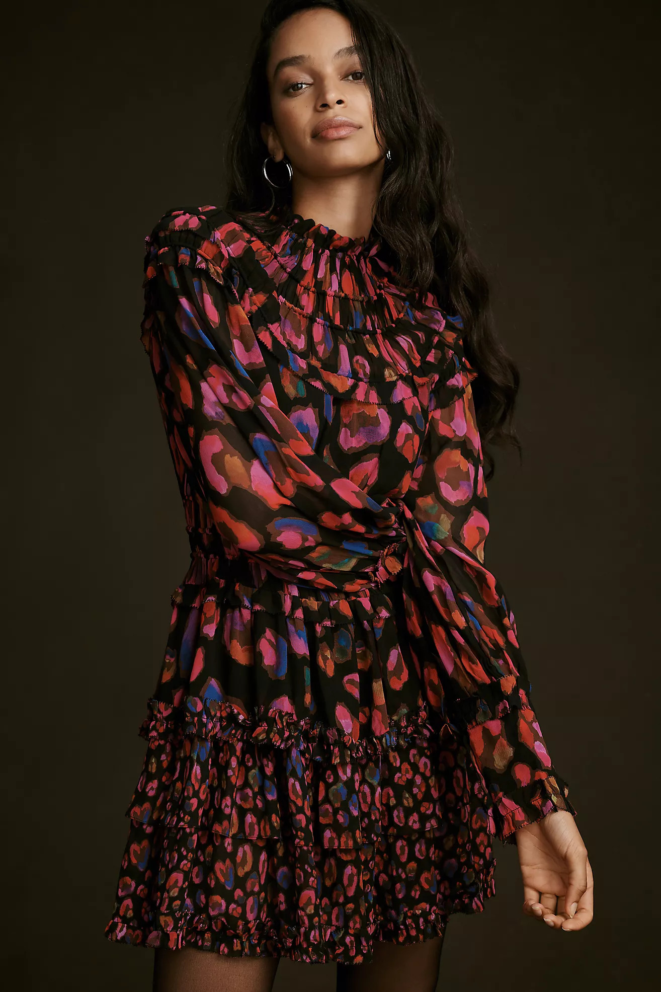 Farm Rio Iridescent Leopard Mini Dress | Anthropologie (US)