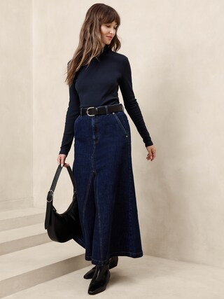 Ribbed Mock-Neck T-Shirt | Banana Republic Factory