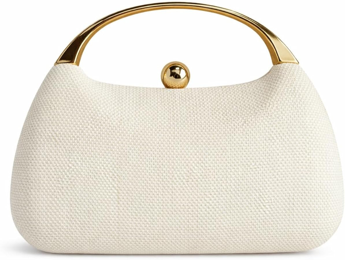 CUXVA Straw Clutch Handbag with Chain Summer Beach Straw Purse for Women Woven Vacation Shoulder ... | Amazon (US)