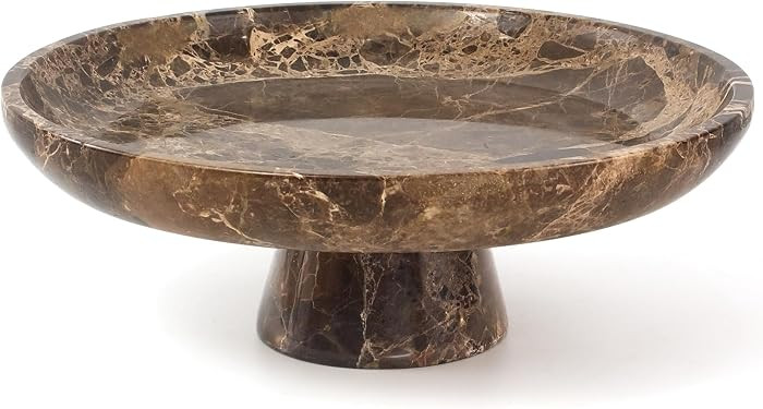 Natural Marble Fruit Bowl, Pedestal Bowl,Brown | Amazon (US)