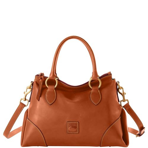 Dooney & Bourke Leather Handbags for Women, Luxurious Florentine Satchel 38 with Adjustable Strap and Multiple Pockets - Natural Brown | Amazon (US)