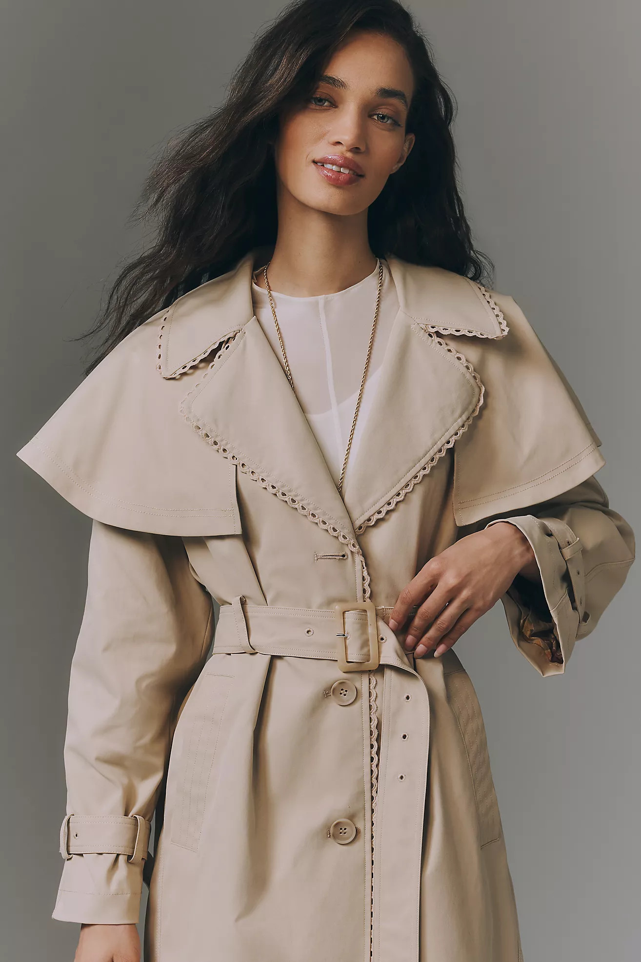 By Anthropologie Capelet Trench Coat | Anthropologie (US)