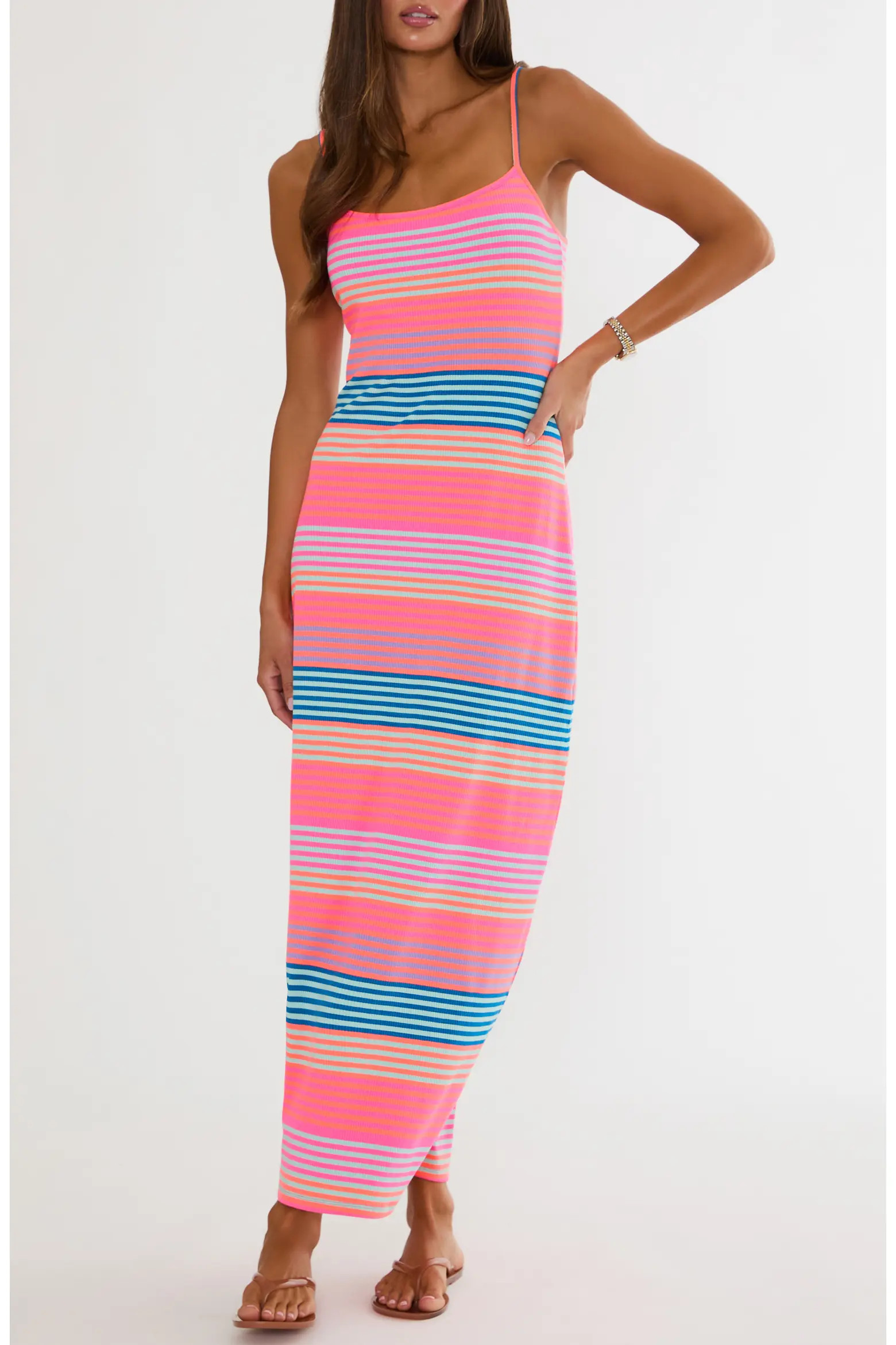 Malie Stripe Rib Cover-Up Maxi Dress (Women) | Nordstrom | Nordstrom