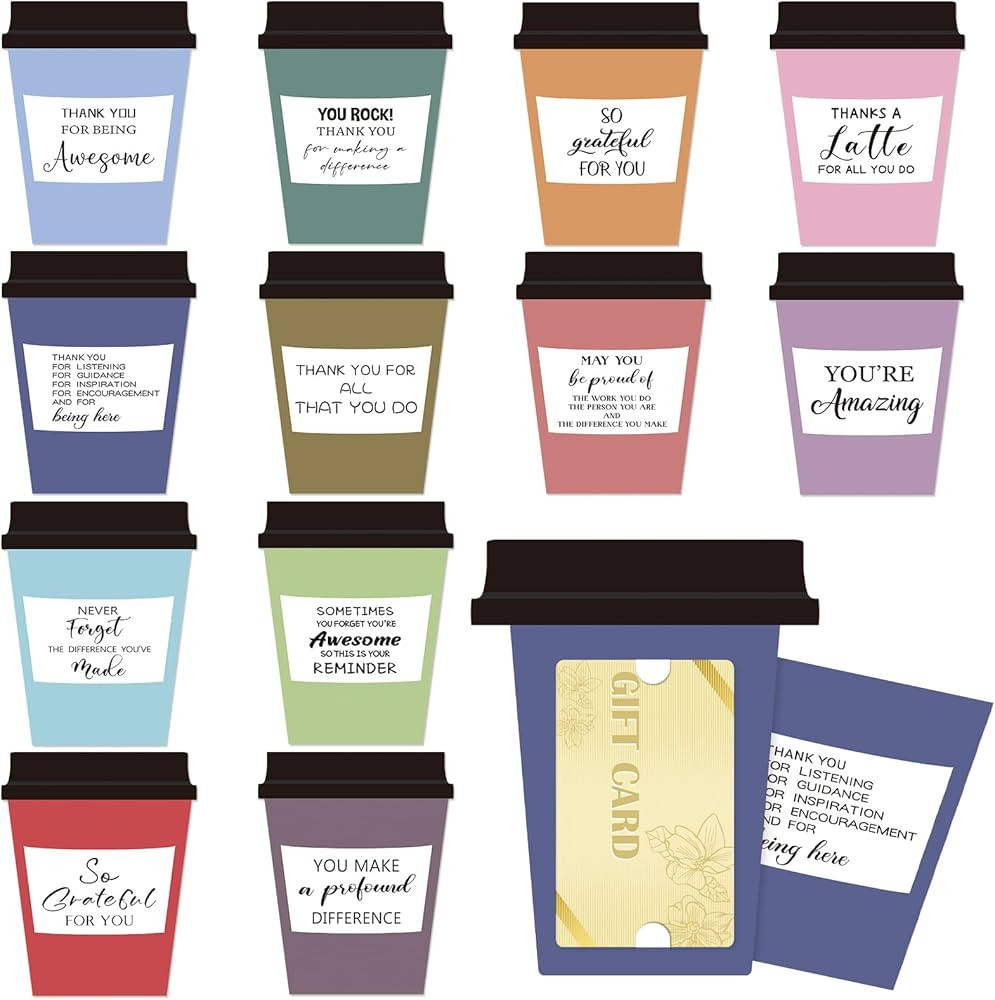 48 Set Teacher Appreciation Gift Card Holder Employee Appreciation Cards Holder Graduation Coffee... | Amazon (US)