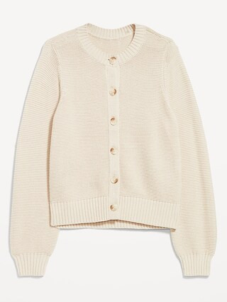 Seaside Cotton Garter-Knit Cardigan Sweater | Old Navy (US)