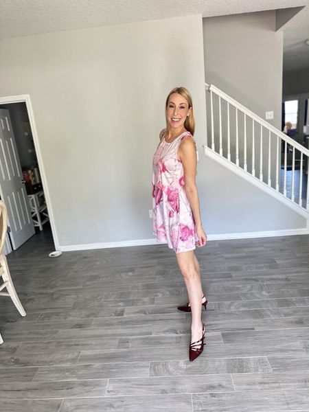 Spring dress with the soft, beautiful colors 
💗 wearing size small in the dress 
💗 wearing size 9 in the heels 

#LTKfindsunder50 #LTKshoecrush #LTKstyletip