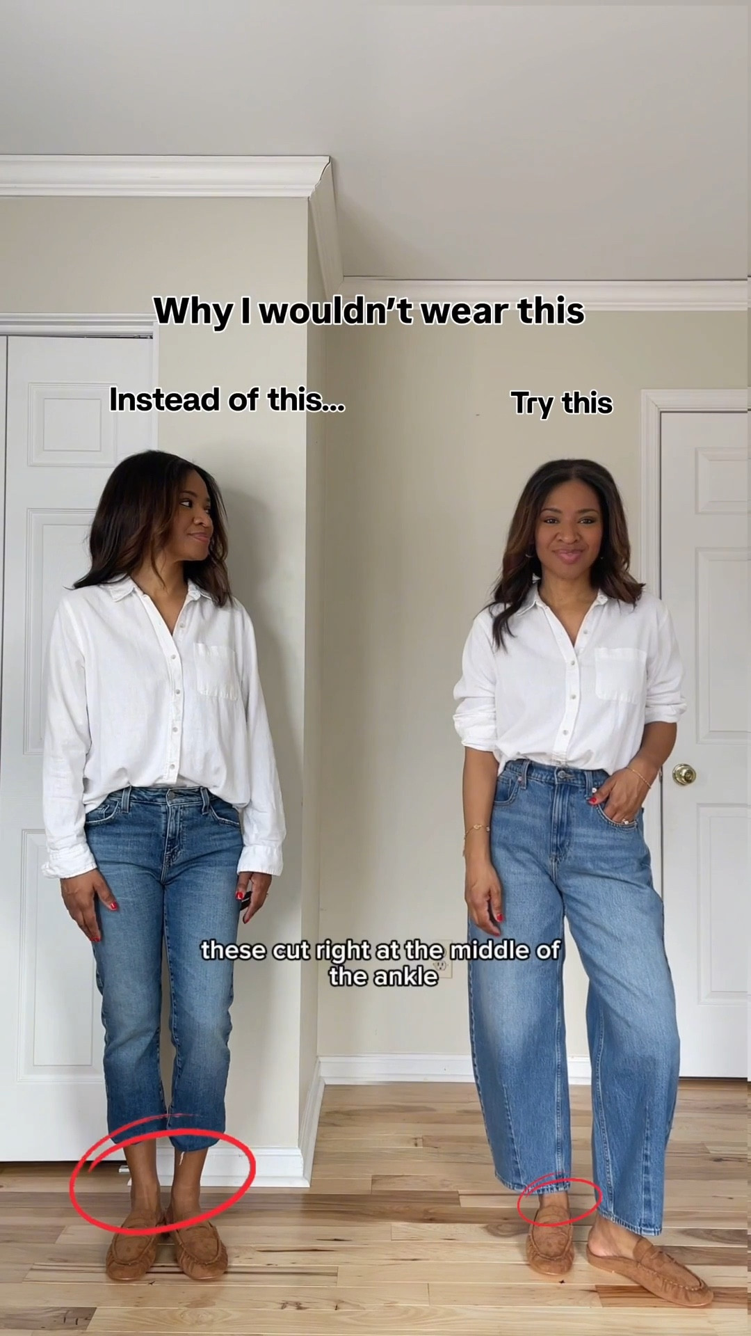 Outfit fixes! Cropped ankle jeans tips! Try to find a pair that cropped mid to lower ankle. I’m wearing a size 4/27 in the jeans and my second pair are from Madewell a couple of years ago but linked similar ones! 

#ltkover40 #ltkootd #ltkseasonal

