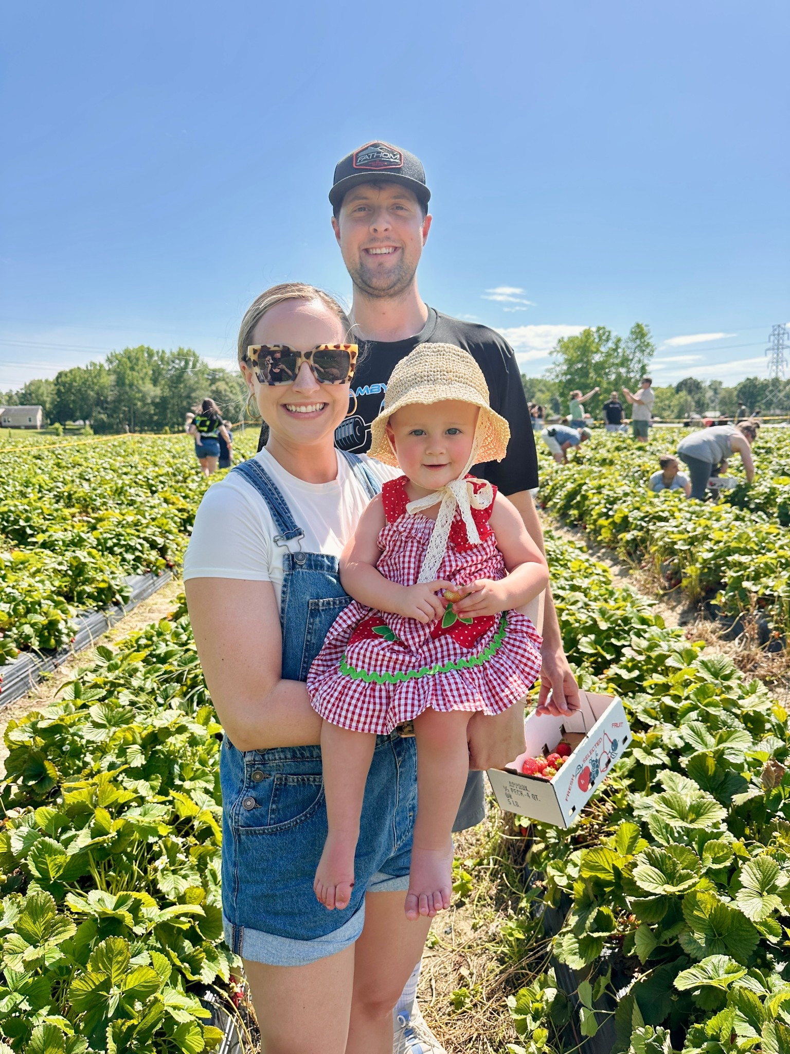 Strawberry picking fun! I’m wearing a size small in the overalls, they run a little big! 

#LTKSeasonal #LTKBaby #LTKFamily