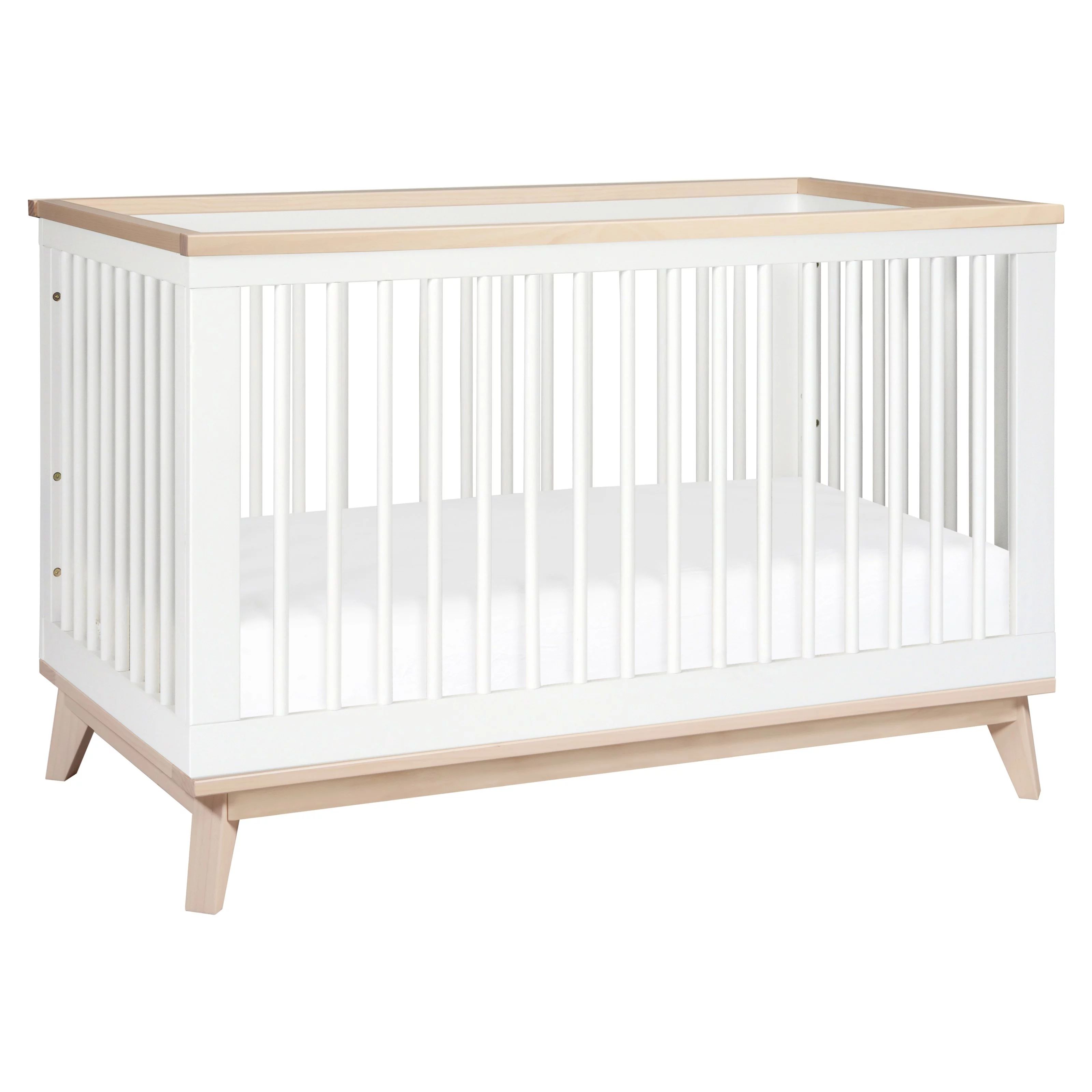Babyletto Scoot 3-in-1 Convertible Crib with Toddler Rail in White/Washed Natural | Walmart (US)