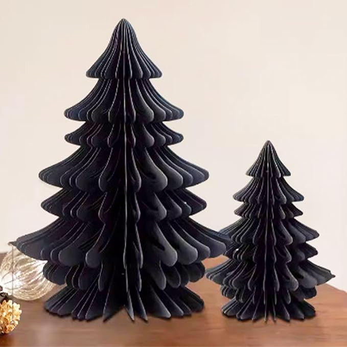 Honeycomb Folded Christmas Tree, 2Pcs Paper Christmas Tree Decor, 3D Honeycomb Christmas Tree Tab... | Amazon (US)