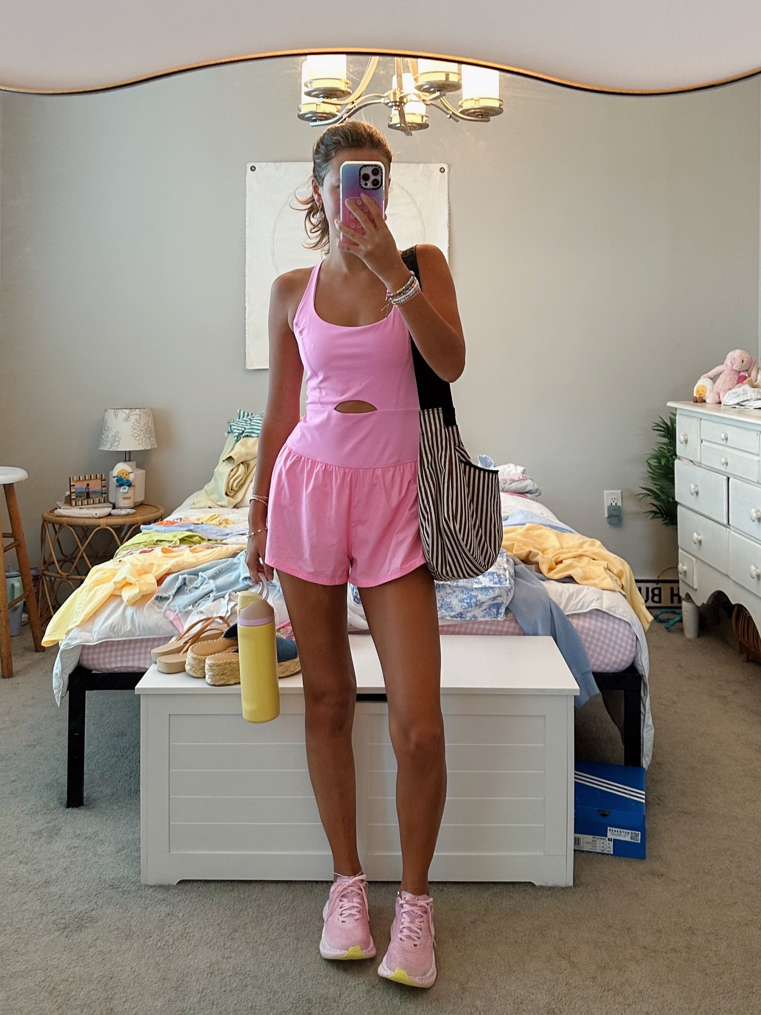 I could live in free people 

Free people runsie, pink one piece, owala, striped baggu bag, hokas 

#LTKStyleTip #LTKActive