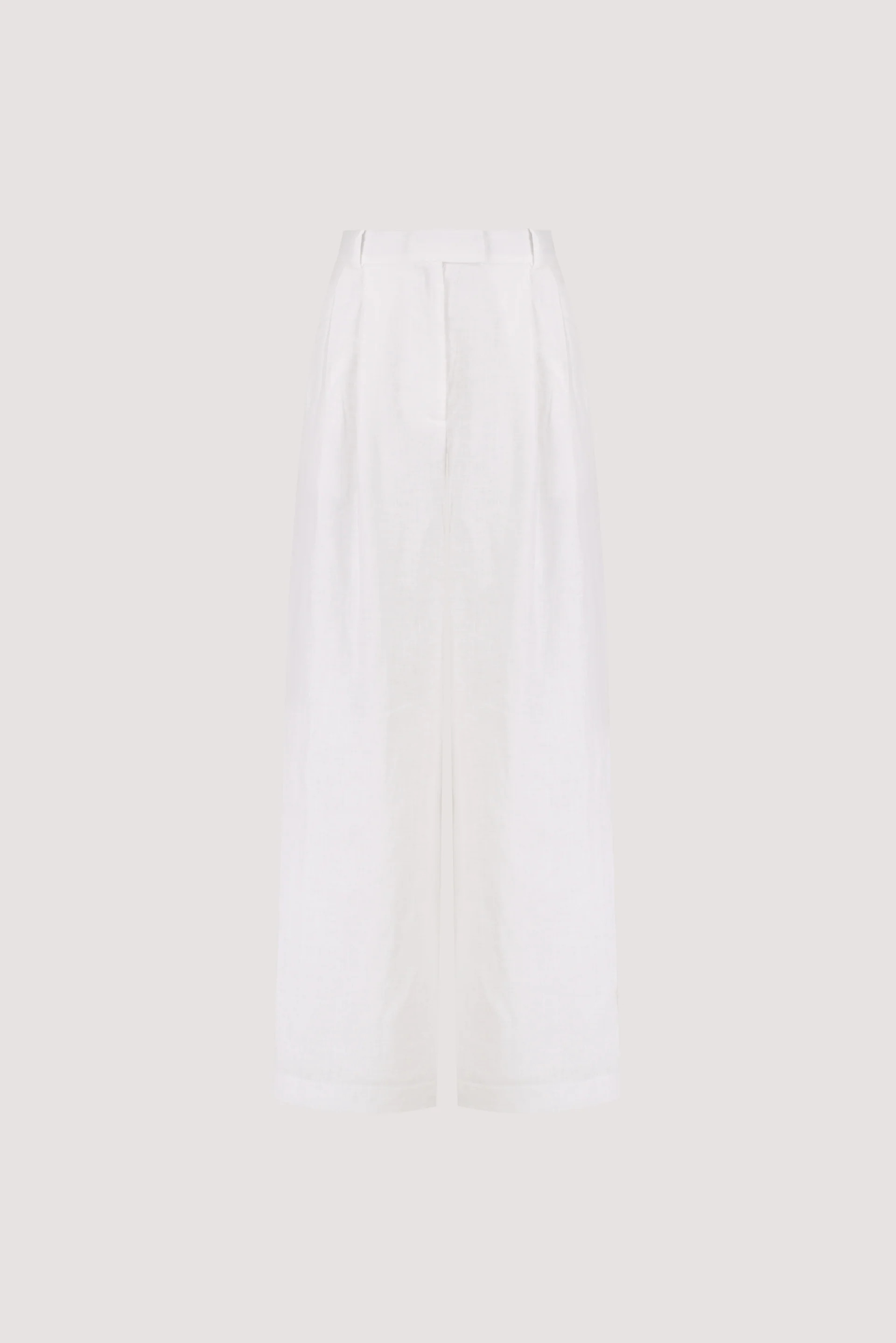 EASTON WHITE WIDE LEG LINEN PANT | DISSH