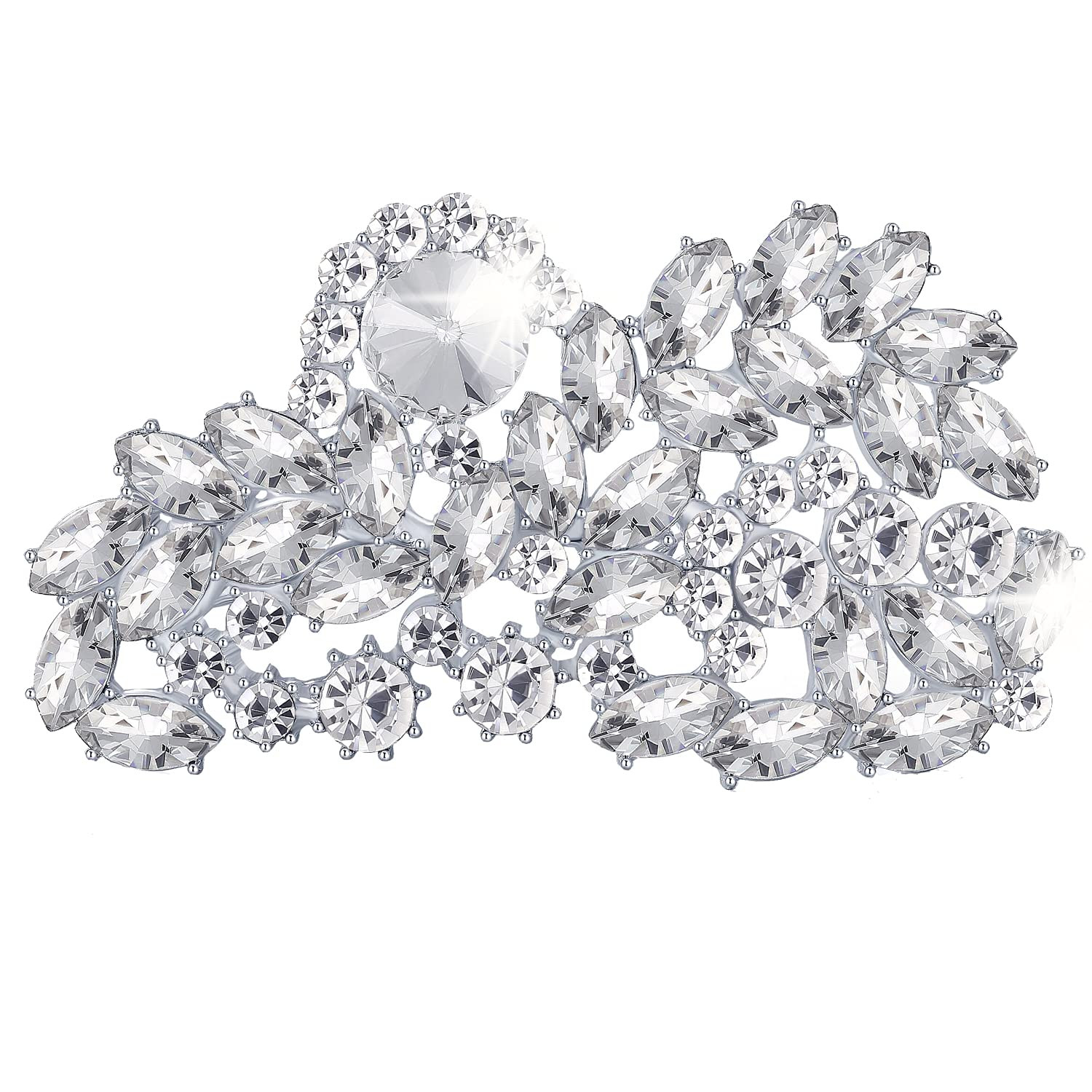 ROFIFY Silver Crystal Queen Tiara for Women Princess Audrey Style Premium Costume Tiara Inspired by  | Amazon (US)