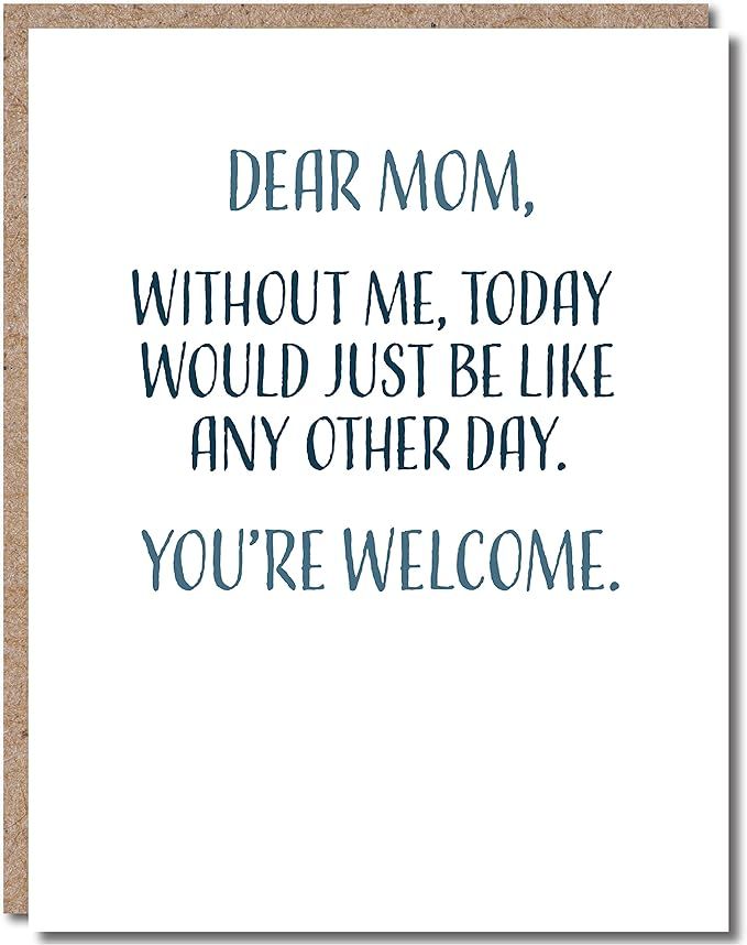 Funny Mothers Day Card From Daughter, Funny Mothers Day Card From Son, Happy Mothers Day, Single 4.2 | Amazon (US)