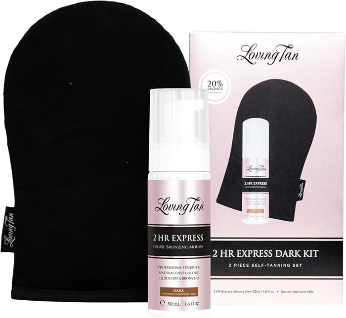 Loving Tan 2HR Express Self Tan Travel Size Kit, Dark - Travel-Sized Self Tanner, Self-Tanning Br... | Amazon (US)