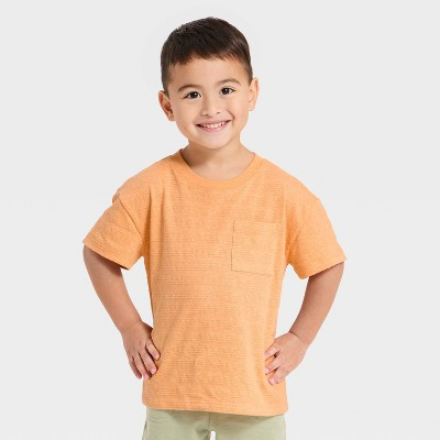 Toddler Boys' Short Sleeve Jacquard Oversized T-Shirt - Cat & Jack™ Orange 3T | Target