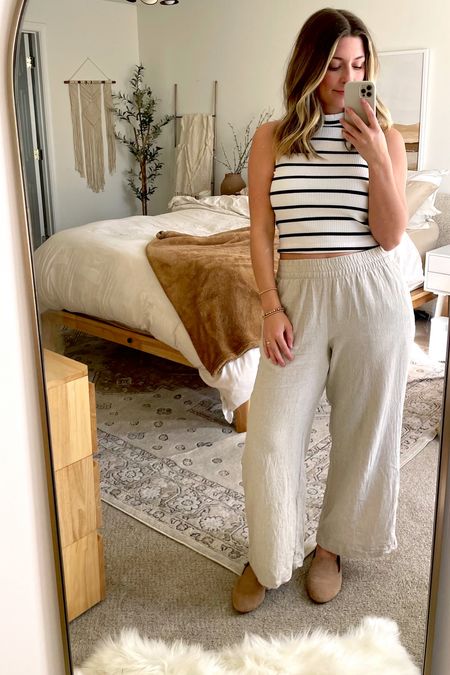 Wearing an XS in the top and medium in the bottoms! 

Linen pants are 50% off right now! 

#LTKsalealert #LTKstyletip #LTKtravel