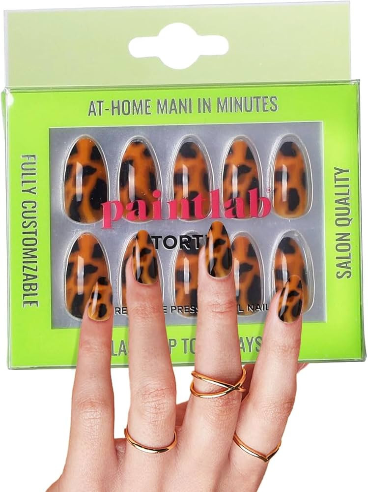 PaintLab Press On Nails - 30 Piece Fake Nails with Glue, Nail File, Prep Pad & Cuticle Stick | No... | Amazon (US)