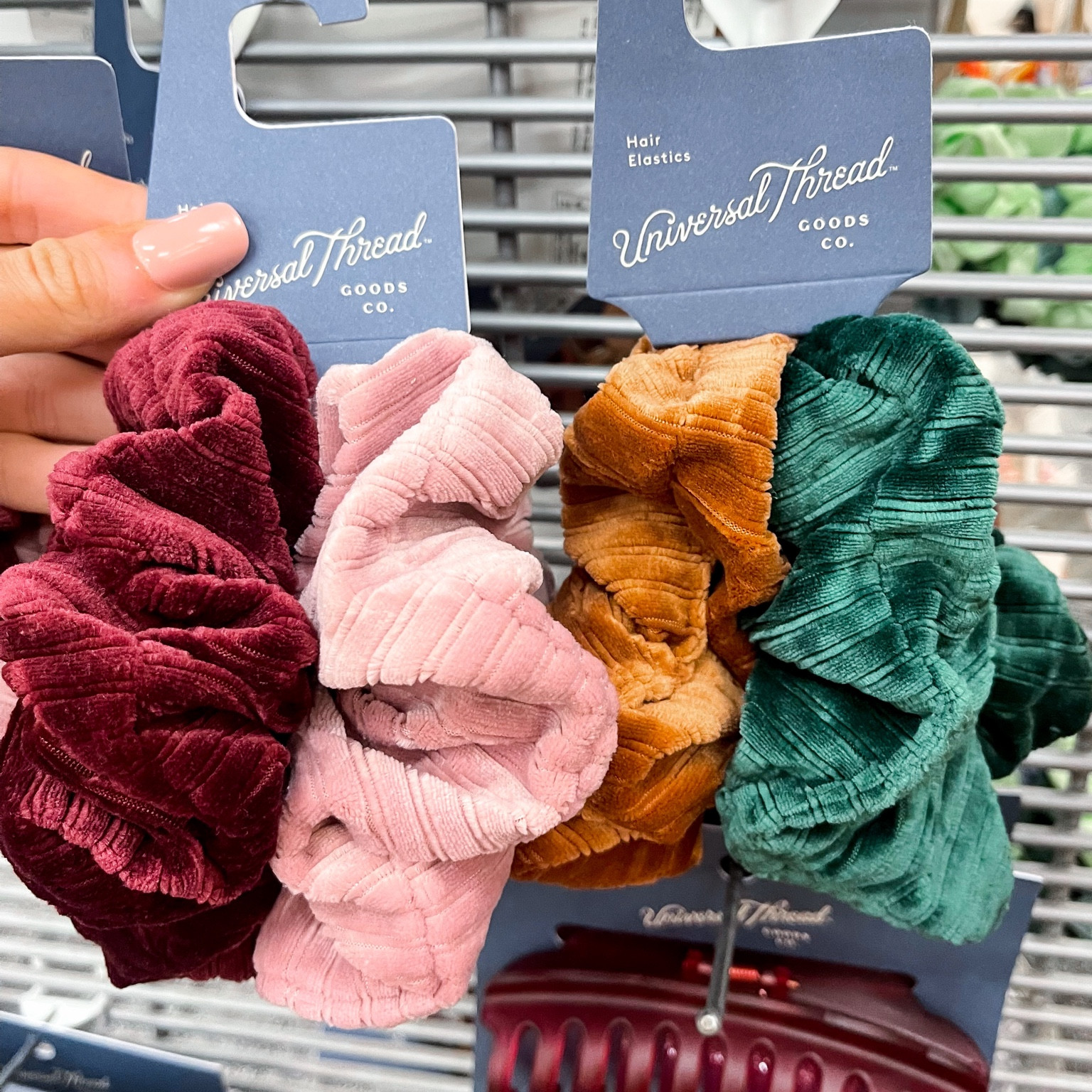 Velvet / Velour / Cord / Corduroy Style big scrunchies for Fall - come in sets of two (burgundy/pink) & (mustard/teal blue green) only $8 per set target 

#LTKbeauty #LTKunder50 #LTKstyletip