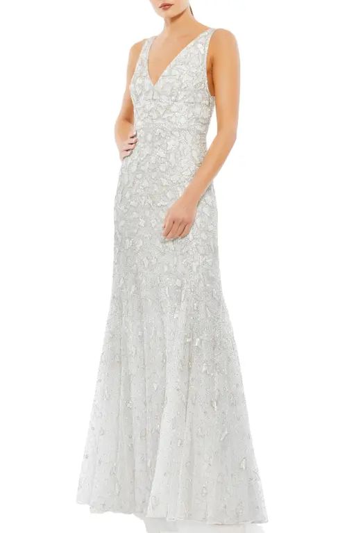 Mac Duggal Sequin Trumpet Gown in White at Nordstrom, Size 12 | Nordstrom