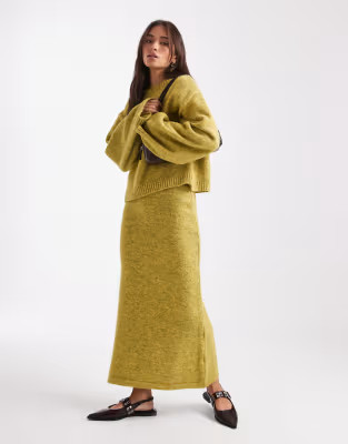 ASOS DESIGN knitted maxi skirt co-ord with wool | ASOS (Global)
