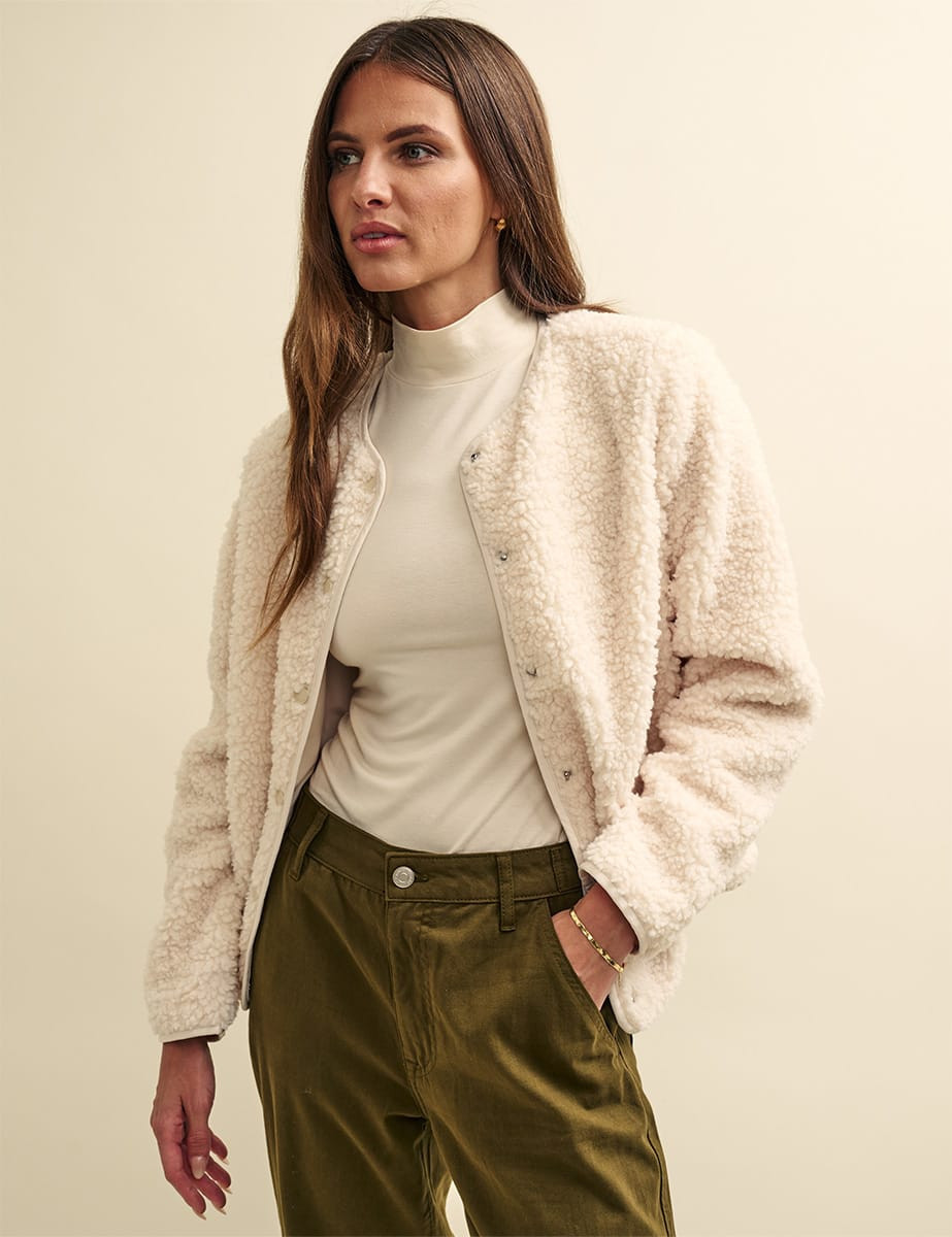 Cream Fleece Borg Jacket | Nobody's Child