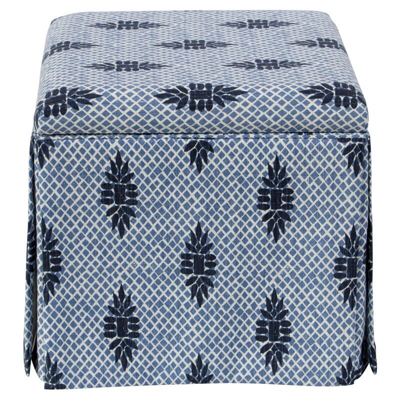 Anne Skirted Storage Ottoman, Boca Wedgewood | One Kings Lane