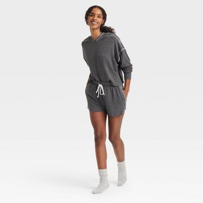 Women's Fleece Lounge Shorts - Colsie™ Dark Gray | Target