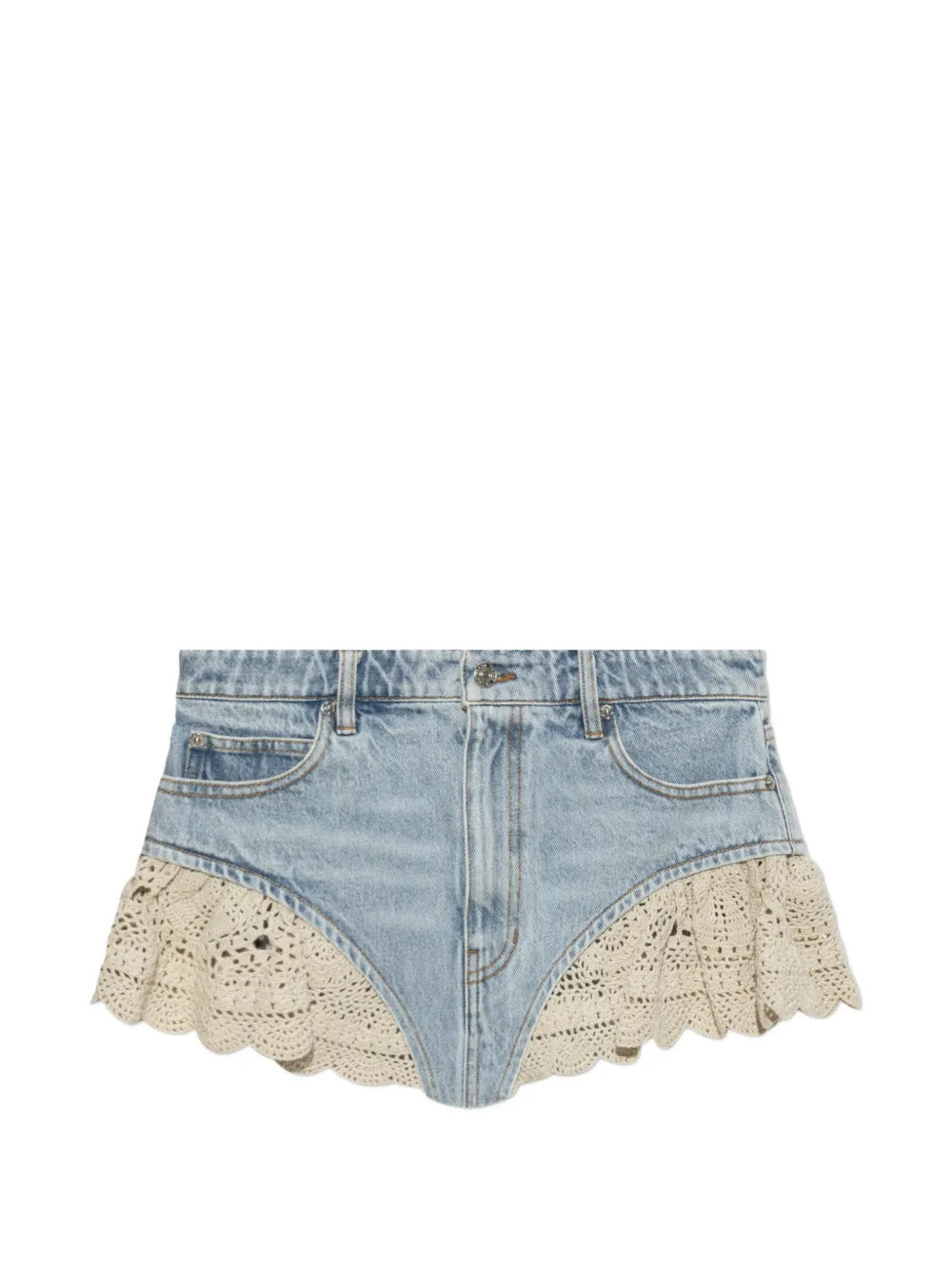 FRAME The Crochet denim shorts - Blue | Farfetch Global