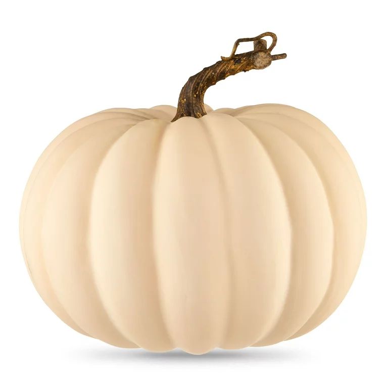 Harvest 7 in off-White Foam Pumpkin Decoration, Way to Celebrate - Walmart.com | Walmart (US)