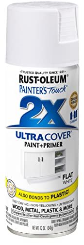 Rust-Oleum 249126 Matte Painter's Touch 2X Ultra Cover, 12 Ounce (Pack of 1), Flat White | Amazon (US)