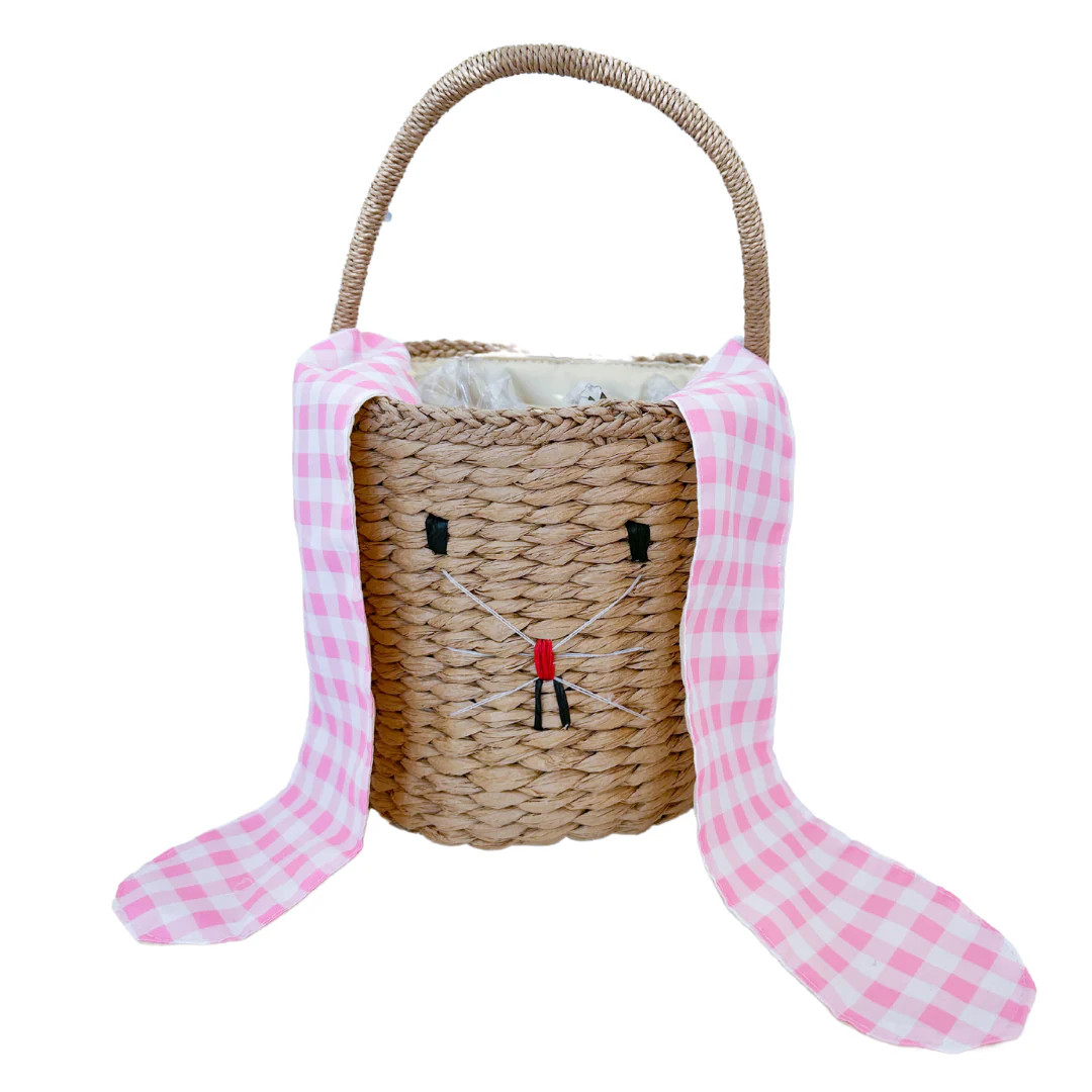 Sugar Bee Pink Gingham Kids Easter Basket | JoJo Mommy