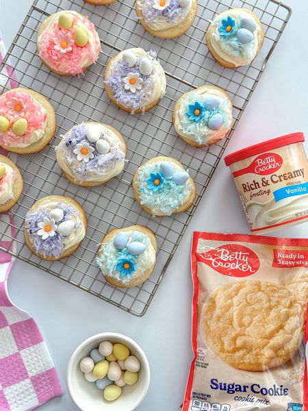 
#ad  Let’s make Springtime Sugar Cookies!  These sweet little cookies are made super simple with the help of @bettycrocker cookie mix & rich and creamy frosting. 

Simply mix the cookie dough, roll into balls & bake.  While they bake, mix food coloring into bags of coconut shreds & shake to combine.  Frost the cookies, add a bed of coconut & top with cute spring themed decorations.  I chose chocolate eggs and sugar flowers.  

I love that Betty Crocker baking mixes have no high fructose corn syrup & no artificial sweeteners.  Get a head start to homemade baking with Betty any season!  

Shop the ingredients now @Target 

#baking #cookies #Target #TargetPartner #BettyCrocker #spring #parties #desserts 

#LTKfindsunder50 #LTKhome #LTKfamily
