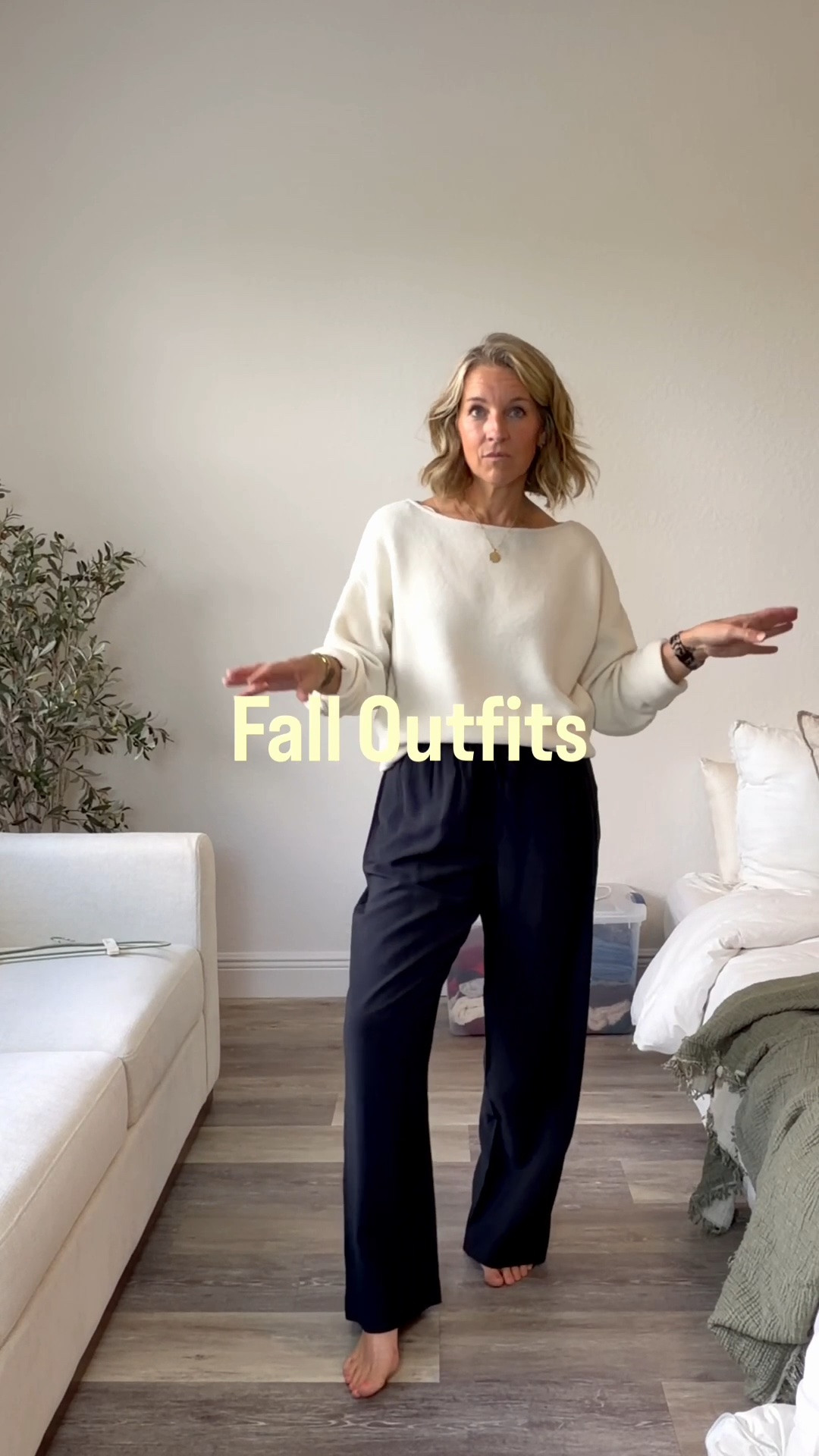 A haul to remember! 
Medium sweaters. I did get a 29/8 in both jeans and the cream are great but the light wash are big. I would size down at least one. Regular length and they’re too long also. I’d go short if you’re my height. 5’3
Medium in the black wide leg pants.