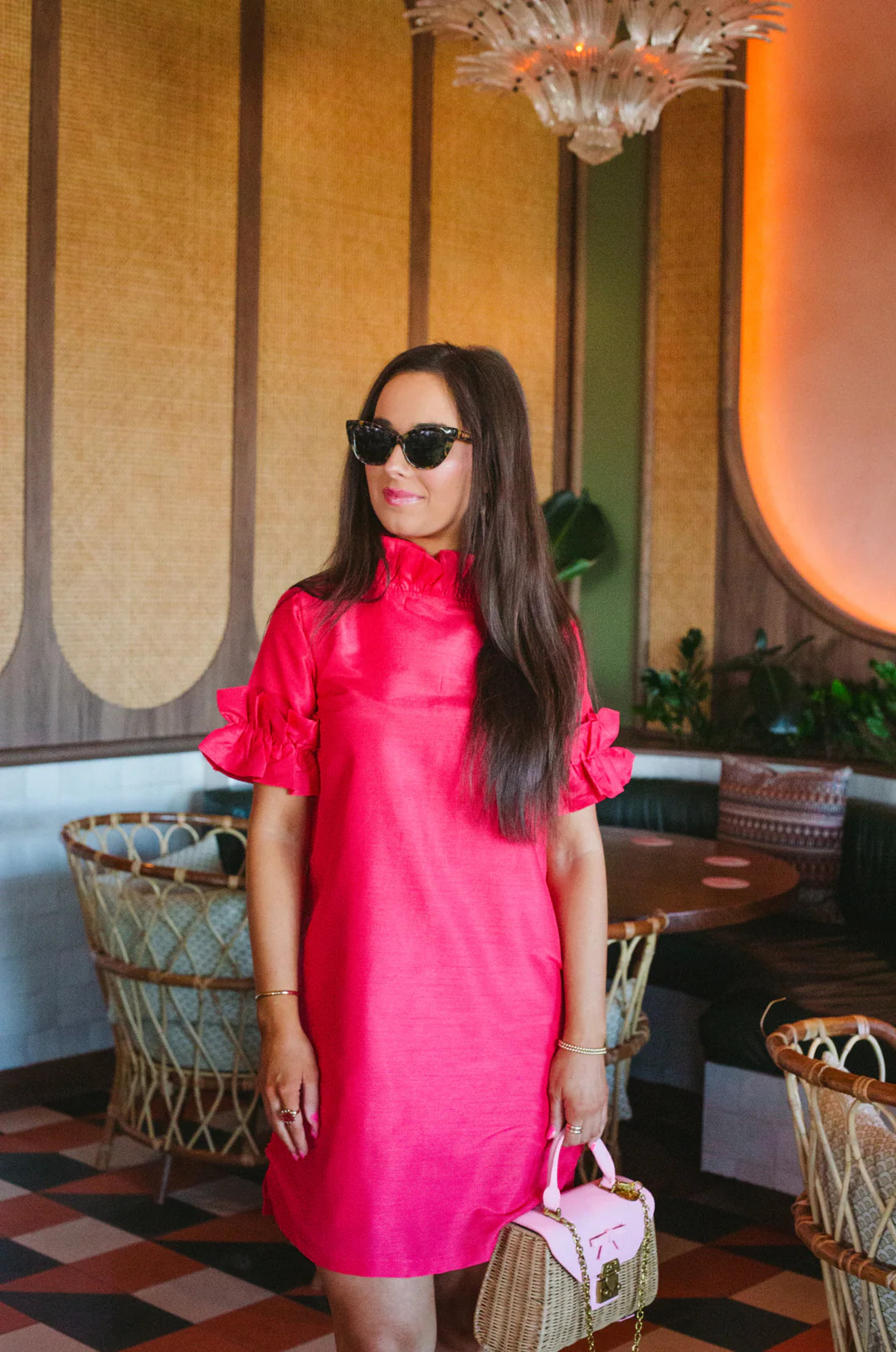 Nancy Jane shift dress in raspberry pink | Elizabeth Wilson Designs
